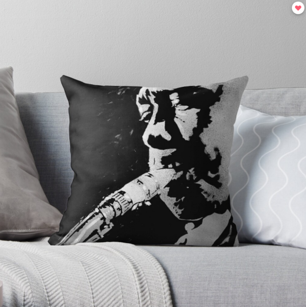 Charlie Parker Saxophone Jazz - Throw Pillow